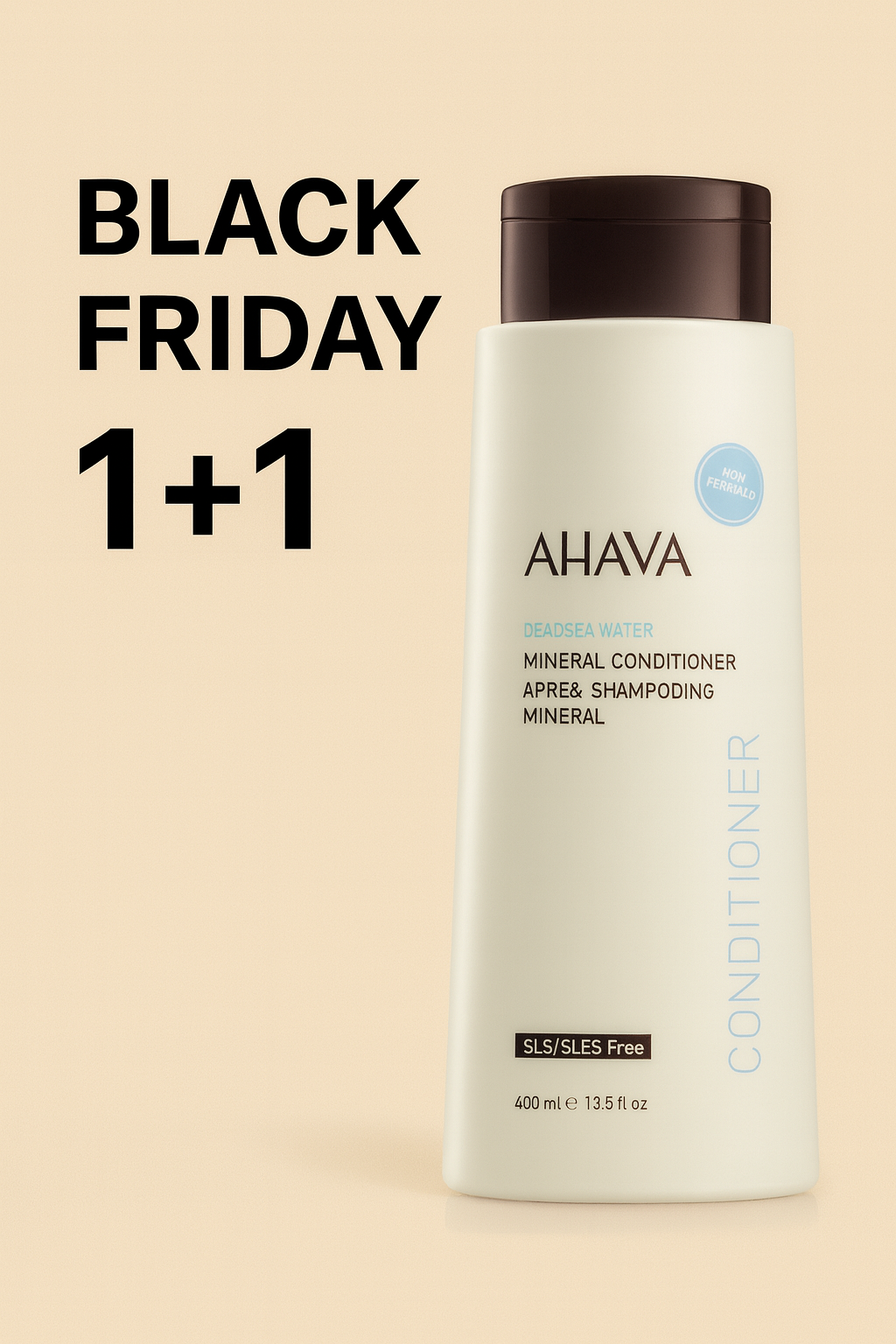 AHAVA Plaukų Kondicionierius su Negyvosios Jūros Mineralais, 400 ml